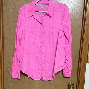Lilly Pulitzer seaview linen long sleeved shirt xl